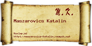 Maszarovics Katalin névjegykártya